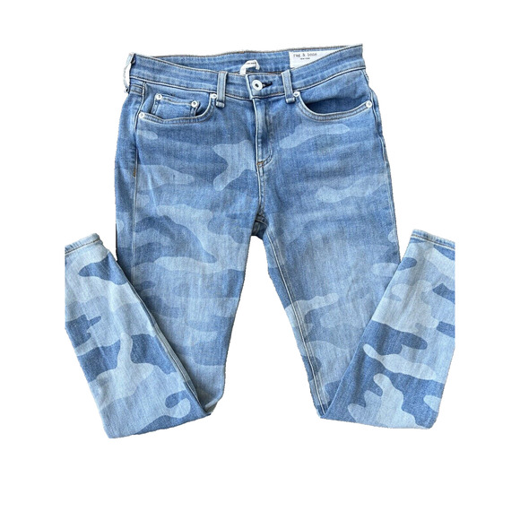 Rag & Bone Cate Faded Camo Ankle Skinny Jeans size 26 women A000323 - Picture 4 of 11